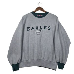 Reebok Gray & Green Philadelphia Eagles Crewneck Sweatshirt
